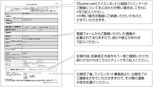 ご登録情報確認用紙の書き方
