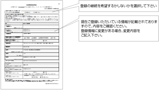 登録情報確認用紙の書き方